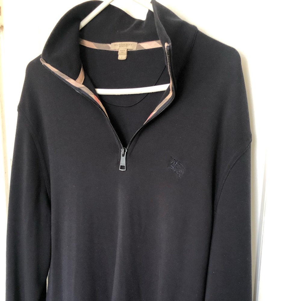 Burberry Brit Half-Zip Pullover Black Long Sleeve